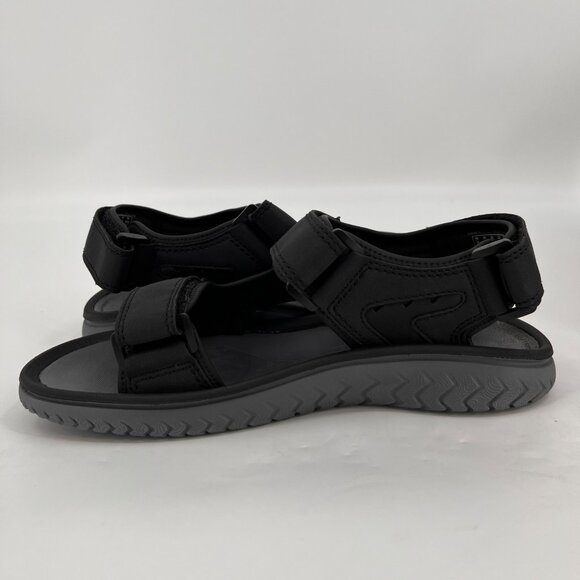 Clarks Wesley Bay Size 10M Black Synthetic Hook Loop Trail Tread Sandal - Picture 6 of 12